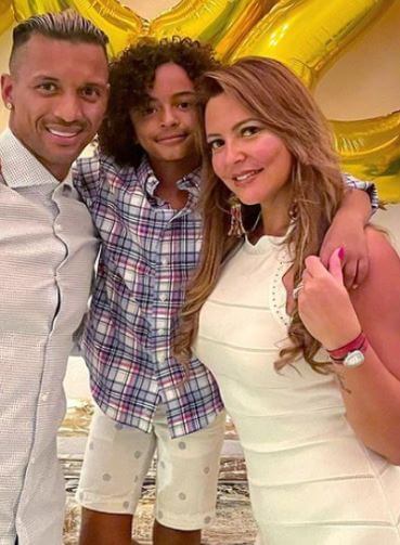 Daniela Martins with her husband and son